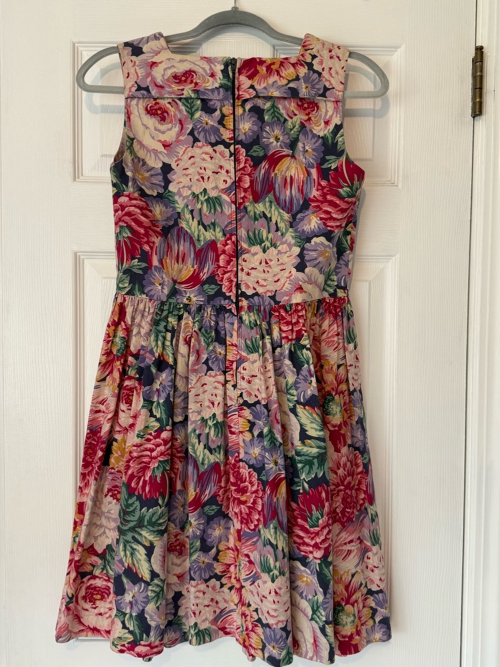 Vintage Laura Ashley Multicolor Floral Sundress - Pink, Purple, Green - Picture 2 of 4
